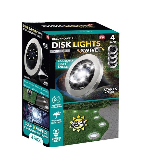 Bell + Howell Swivel Solar Powered 3 W LED Deck Light 4 pk 7846